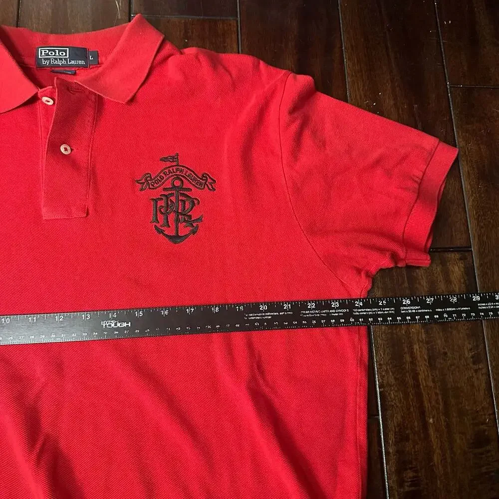 Vintage 90s Polo Ralph Lauren Nautical Anchor Crest Polo Shirt Men’s Large